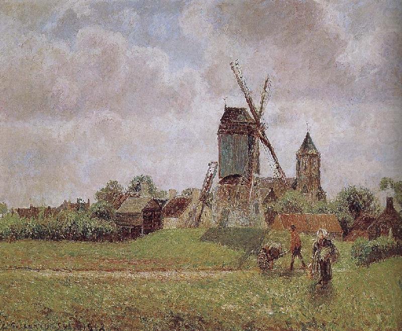 Camille Pissarro Belgium, a large windmill china oil painting image